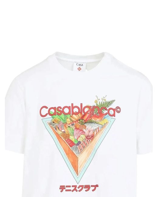 Casablanca White T-Shirt Bright Jersey for men