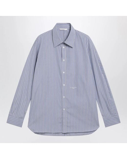 Givenchy Blue Striped Poplin Shirt for men