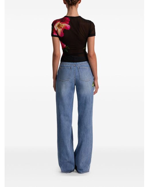 Alice + Olivia Red Printed Top