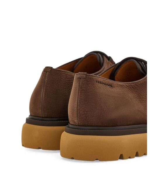 Ferragamo Brown Two Tone Flats for men