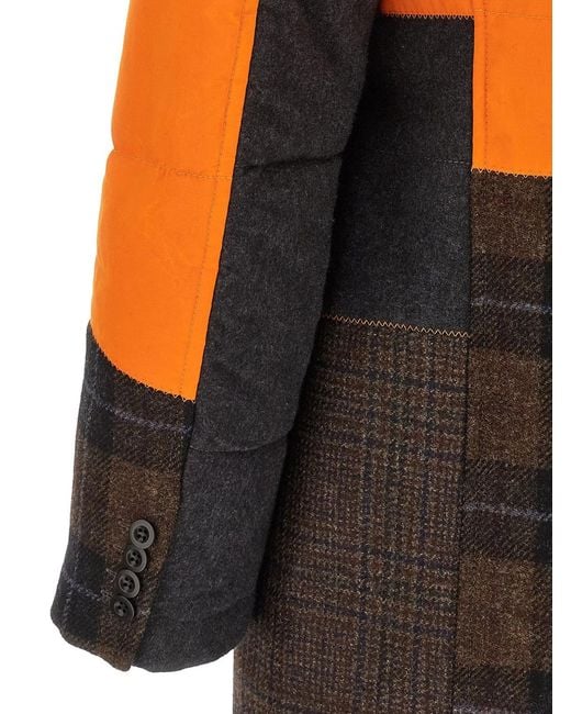 Junya Watanabe Orange Filson X Patchwork Coat for men