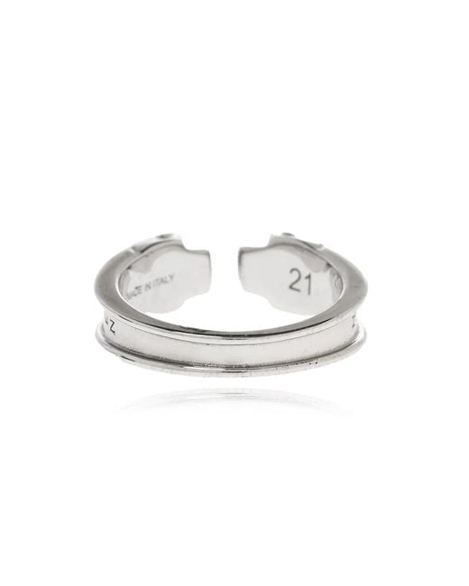 McQueen White Twin Skull Ring for men