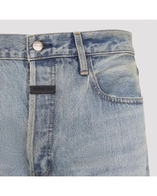 Fear Of God Blue Straight 5 Pocket Jeans for men