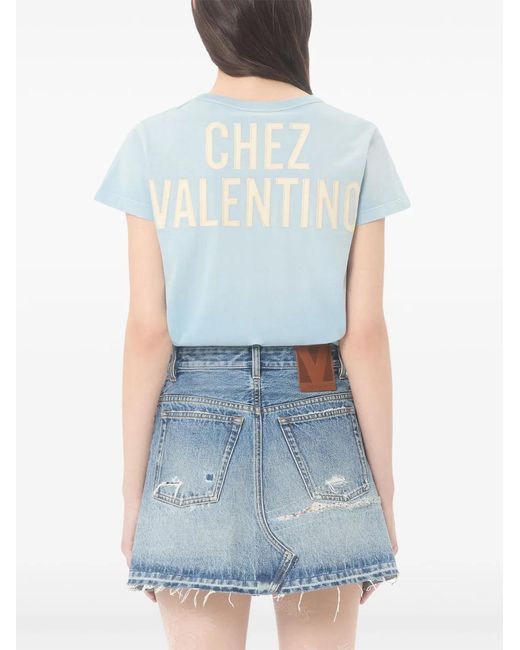 Valentino Blue Logo-Print T-Shirt