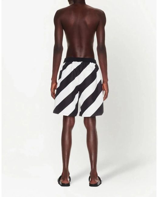 Off-White c/o Virgil Abloh Black Diagonal Logo Surfer Swim Shorts for men