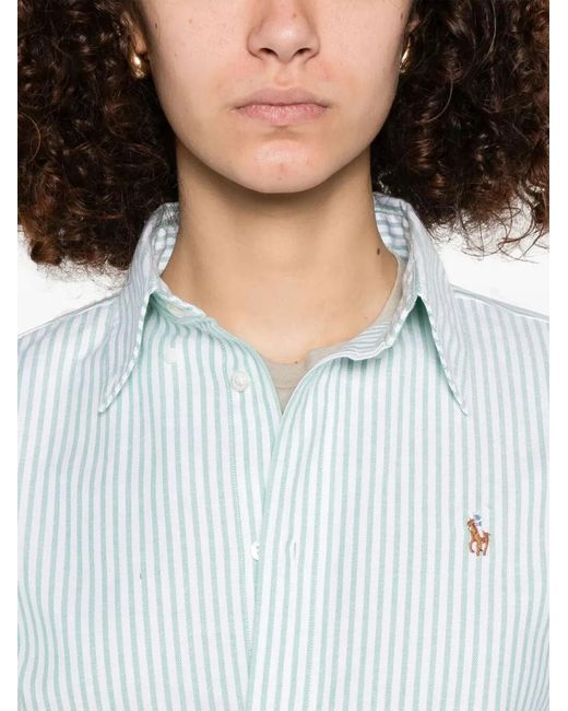 Polo Ralph Lauren White Ls Brkn St Long Sleeve Button Front Shirt