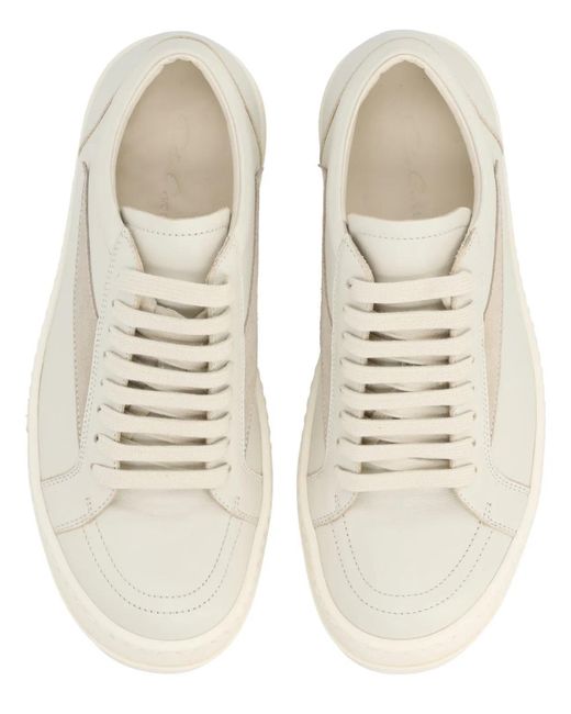 Rick Owens White Leather Sneaker