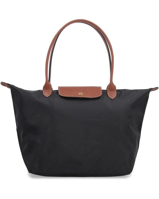 Longchamp Black Le Pliage Original L Tote Bag