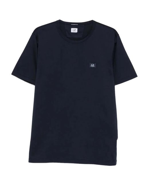 C P Company Blue C.P.Company Cotton T-Shirt With Logo for men