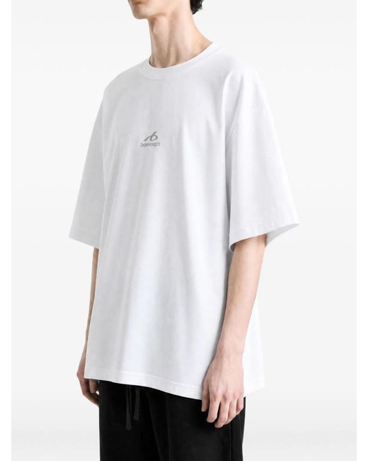 Balenciaga White Medium Fit T-Shirt for men