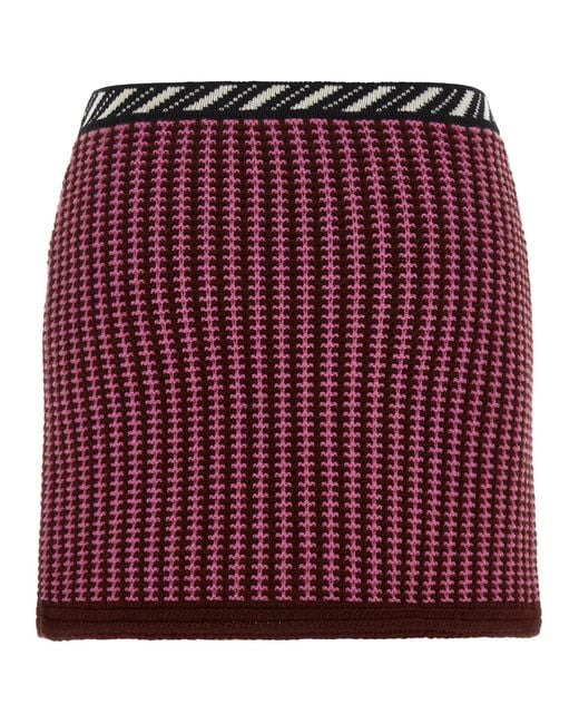 Versace Red Crochet Knit Skirt