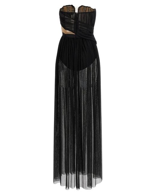 Nensi Dojaka Black 'Corsetto Draped Gown' Dress