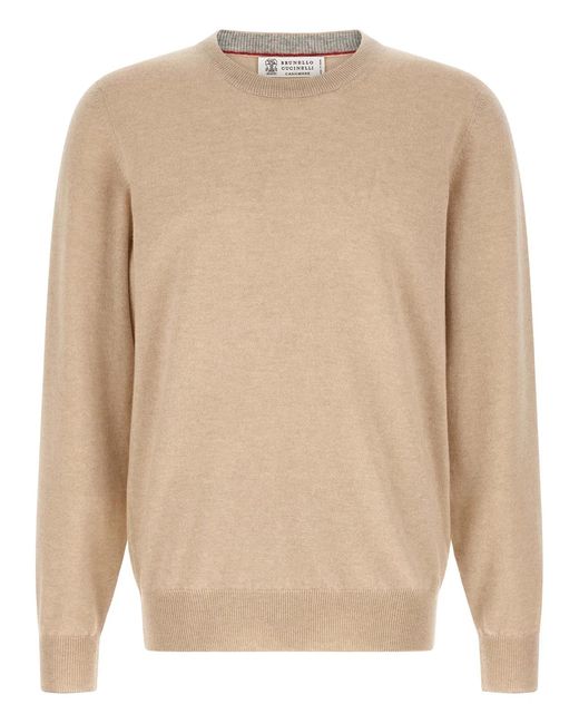 Brunello Cucinelli Natural Cashmere Sweater for men