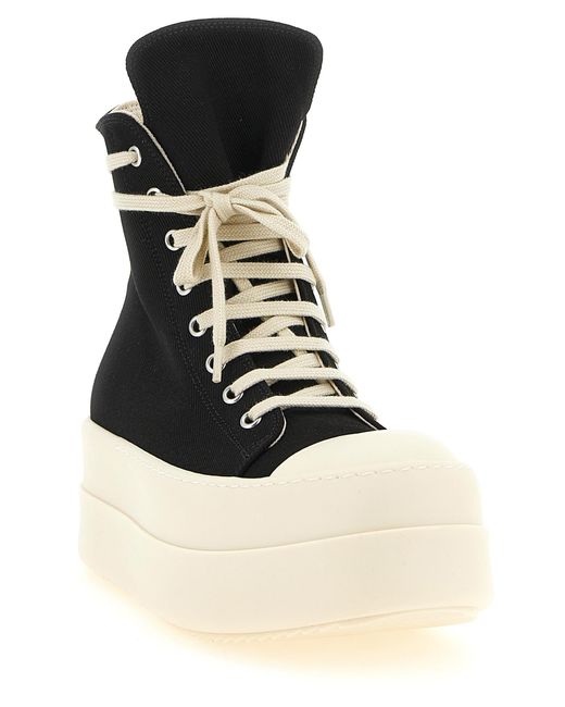 Rick Owens Black 'Mega Bumper Sneaks' Denim Sneakers