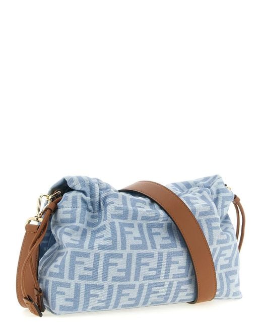 Fendi Blue 'Mamma Baguette' Medium Shoulder Bag