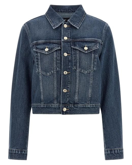 7 For All Mankind Blue 'Darted Shrunken' Jacket