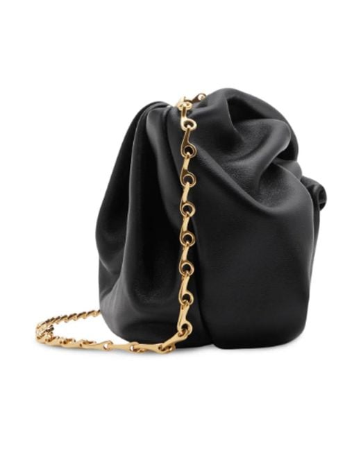 Burberry Black Nappa Leather Rose Clutch