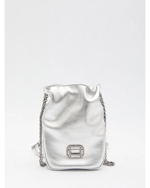Roger Vivier White Nano Pilgrim Bag