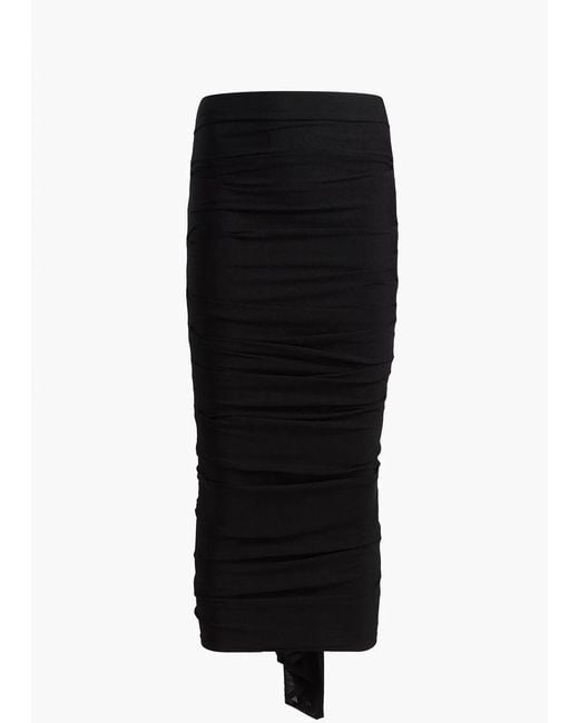 Khaite Black Aura Skirt With Waterfall Folds
