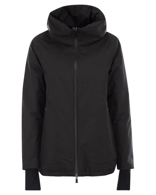 Herno Black A-Shaped Down Jacket With Hood, 2 Layers