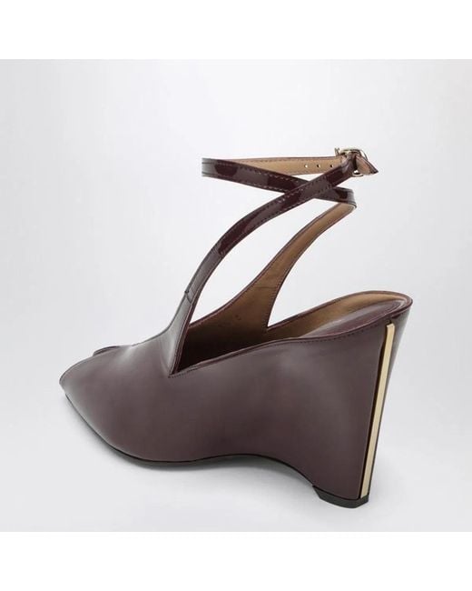 Ferragamo Brown Peep Toe Wedge Sandals