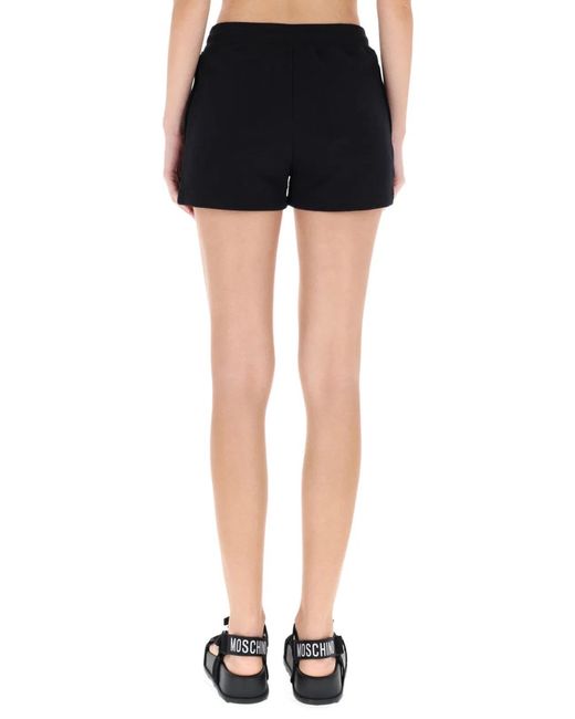 Moschino Black Shorts With "Teddy" Print