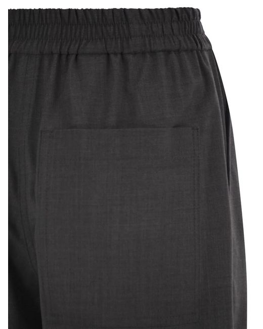 Brunello Cucinelli Gray Stretch Virgin Wool Fluid Trousers