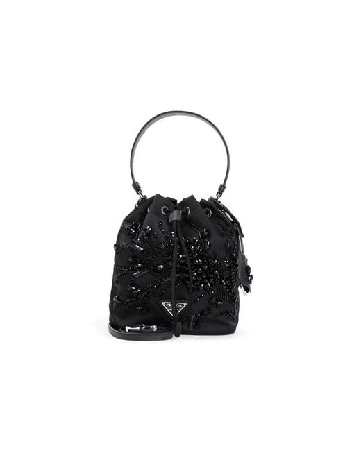 Prada Black Nylon Bucket Bag