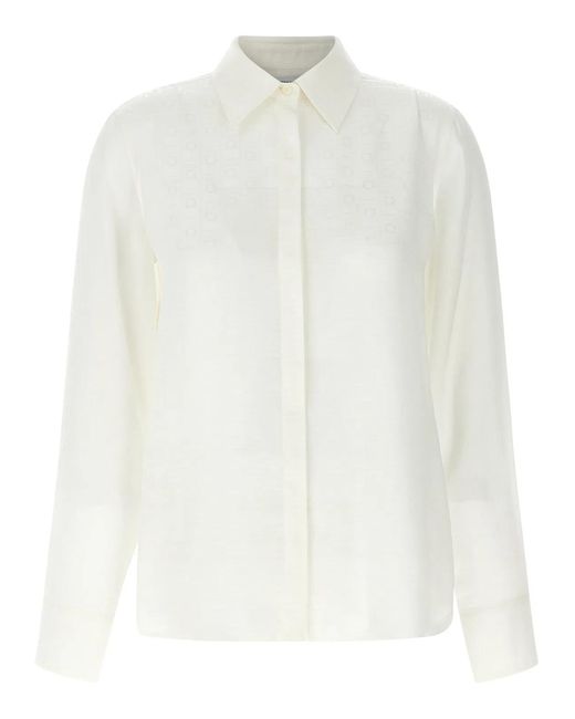 Ferragamo White Monogram Shirt