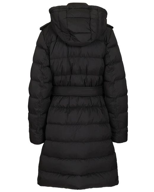 Burberry Black Belted Quilted Long Coat