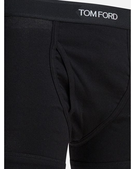Tom Ford Gray Cotton Boxer Shorts With Logo for men