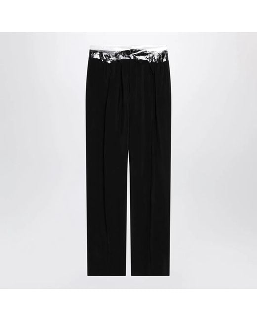 Maison Margiela Black Pants With Tape-Detail Waistband