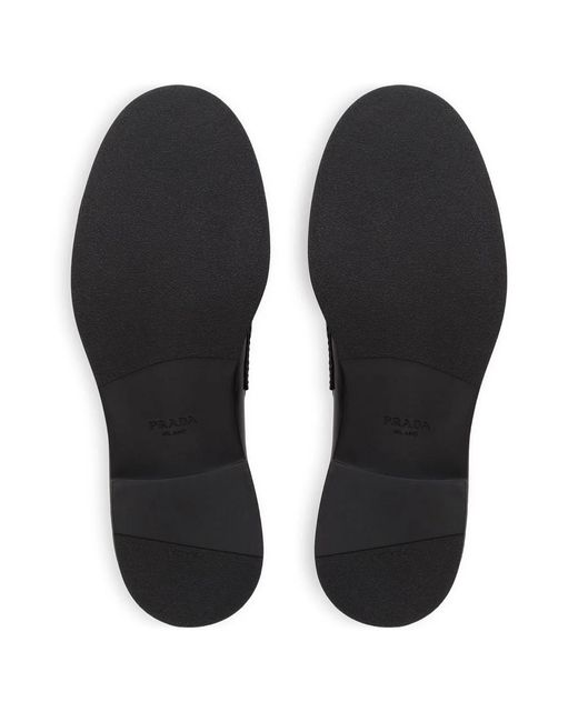 Prada Black Chocolate Brushed-Leather Loafers for men