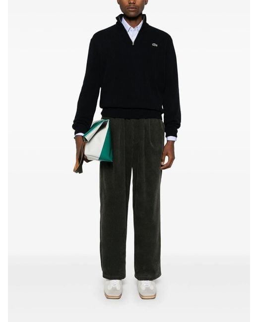 Lacoste Black Pullover Mezza Zip for men