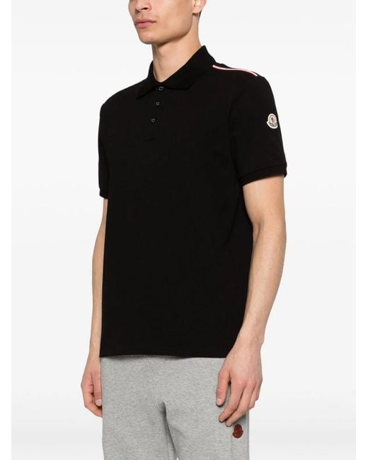 Moncler Black Ss Polo for men