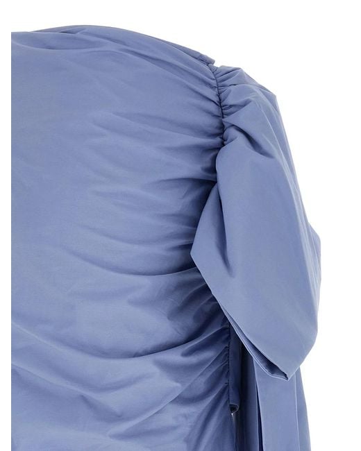 Self-Portrait Blue Self Portrait Cotton Tie Side Mini' Skirt