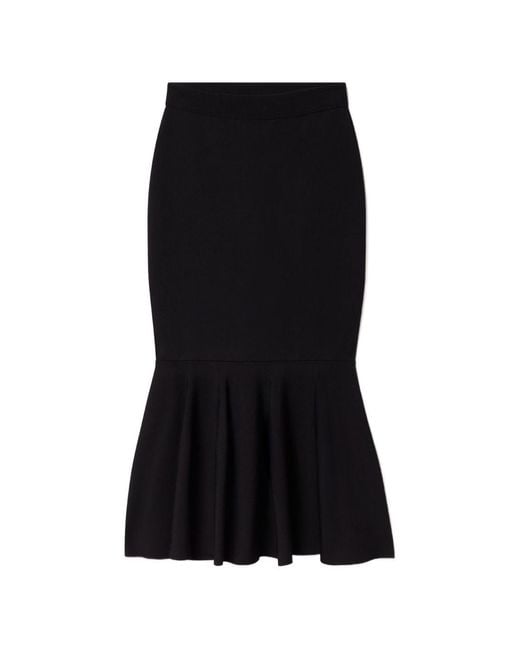Stella McCartney Black Flared Midi Skirt