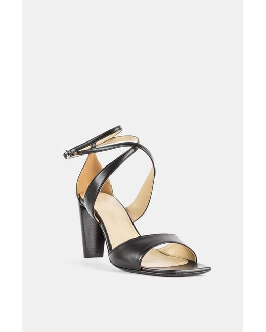 Lemaire Brown Sandale À Brides Croisées En Nappa D'Agneau Cross Sandals 80 Noir