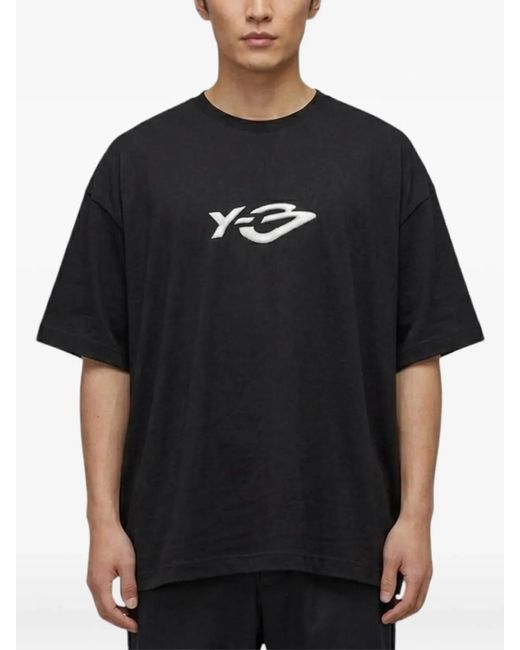 Y-3 Black Logo Ls Tee for men
