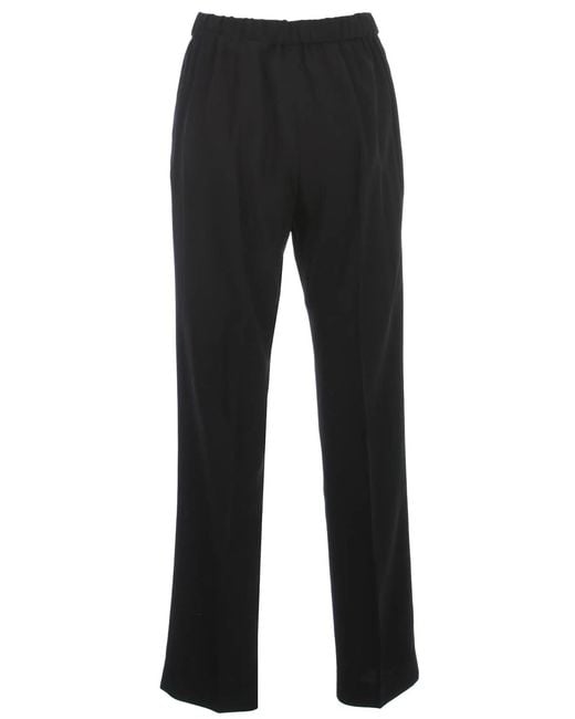 Dries Van Noten Black Satin Pants Elastic W/Slim Bottom