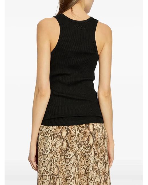Isabel Marant Black Thea Cotton Tank Top