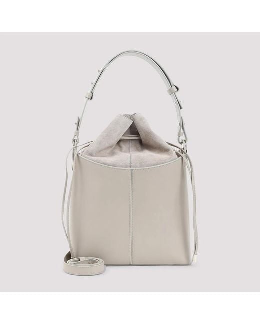 Giorgio Armani Gray Leather Bucket Bag