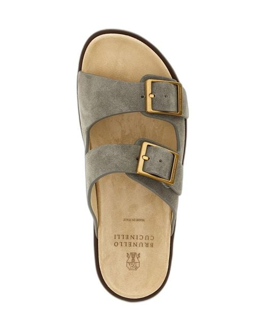 Brunello Cucinelli Gray Urban Slides for men