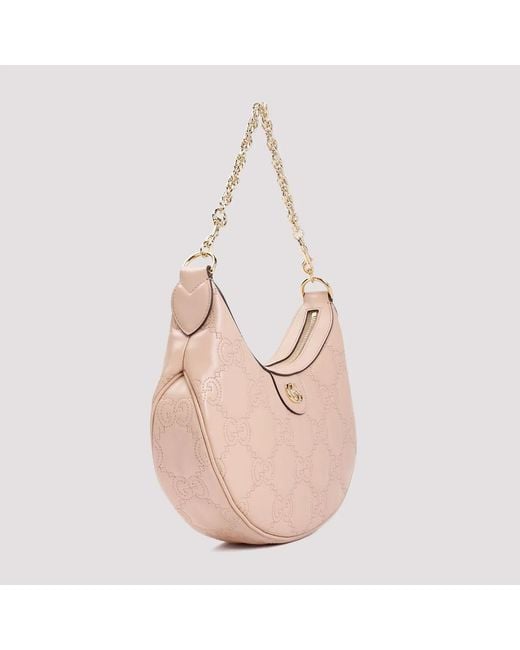 Gucci Natural Powder Leather Small Lion Gg Handbag