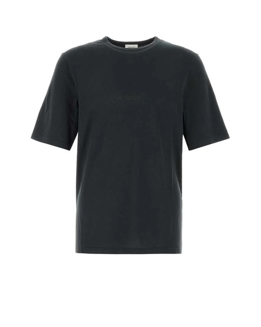 Saint Laurent Black T Shirt Col Rond for men