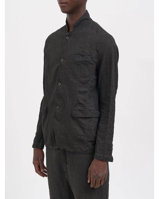 Poeme Bohemien Black Unlined Linen Jacket for men