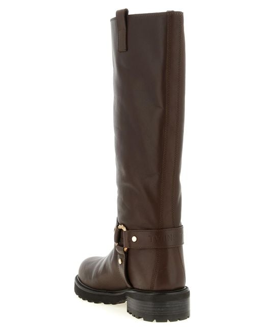 Twinset Brown Twin Set Torchon Ring Boots