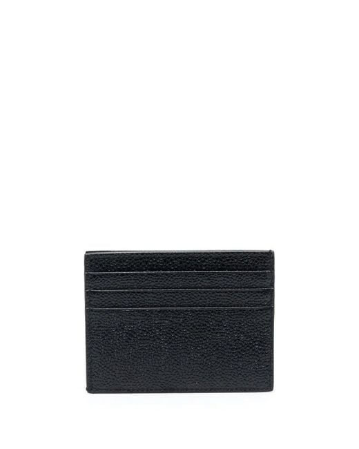 Thom Browne Black Leather Credit Card Case for men