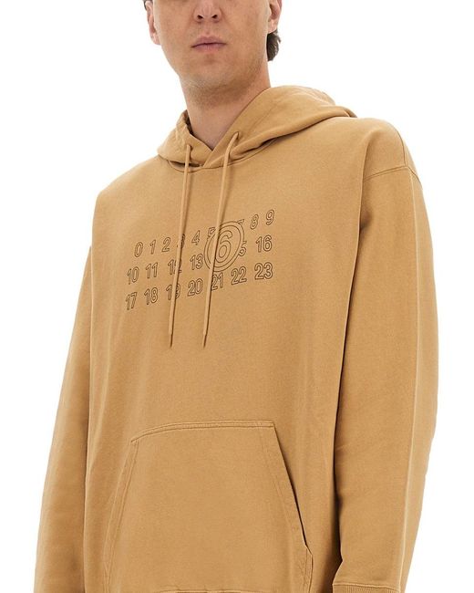 MM6 by Maison Margiela Natural Relaxed-Fit Cotton Hoodie With Unique Graphic Print for men