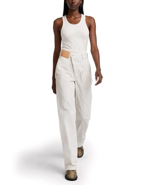 J.W. Anderson White Jeans With Logo Patch